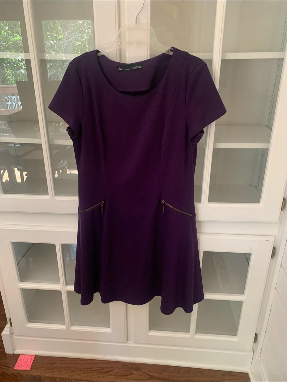 Chetta B Deep Purple Mini Dress with Zip Details